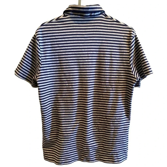 POLO RALPH LAUREN MENS STRIPE SHIRT TOP GRAY NAVY SUMMER CASUAL SIZE L LARGE - Picture 3 of 5